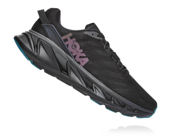 Hoka One One Elevon 2 Mens UK - Black / Grey Road Running Shoes - DEJZK3792